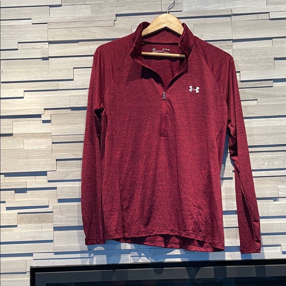 Under Armour Women's Maroon Quarter-Zip Performance Top